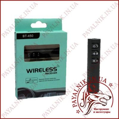 Bluetooth приймач BT-450 з виходом під mini jack 3.5mm, micro USB, bluetooth, V3.0 + EDR
