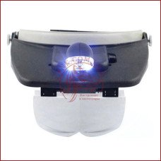 Бінокулярна лупа окуляри MG81001-A, Led підсвічування, змінні лінзи, зручна фіксація Бінокулярна лупа окуляри MG81001-A, Led підсвічування, змінні лінзи, зручна фіксація